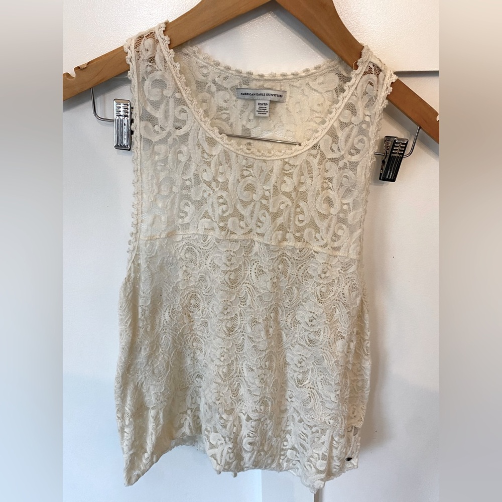 American Eagle lace tank (ivory, XS)